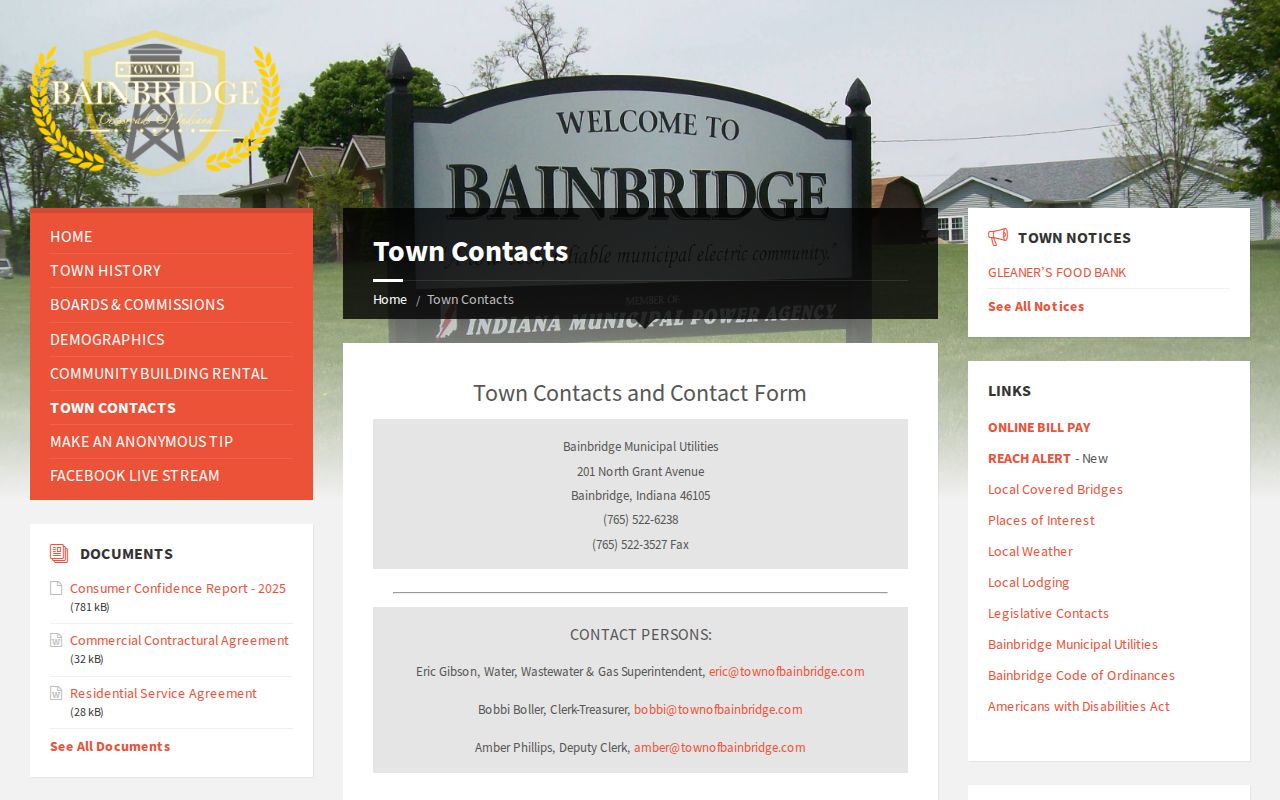 Bainbridge court docket distinction from town contact records