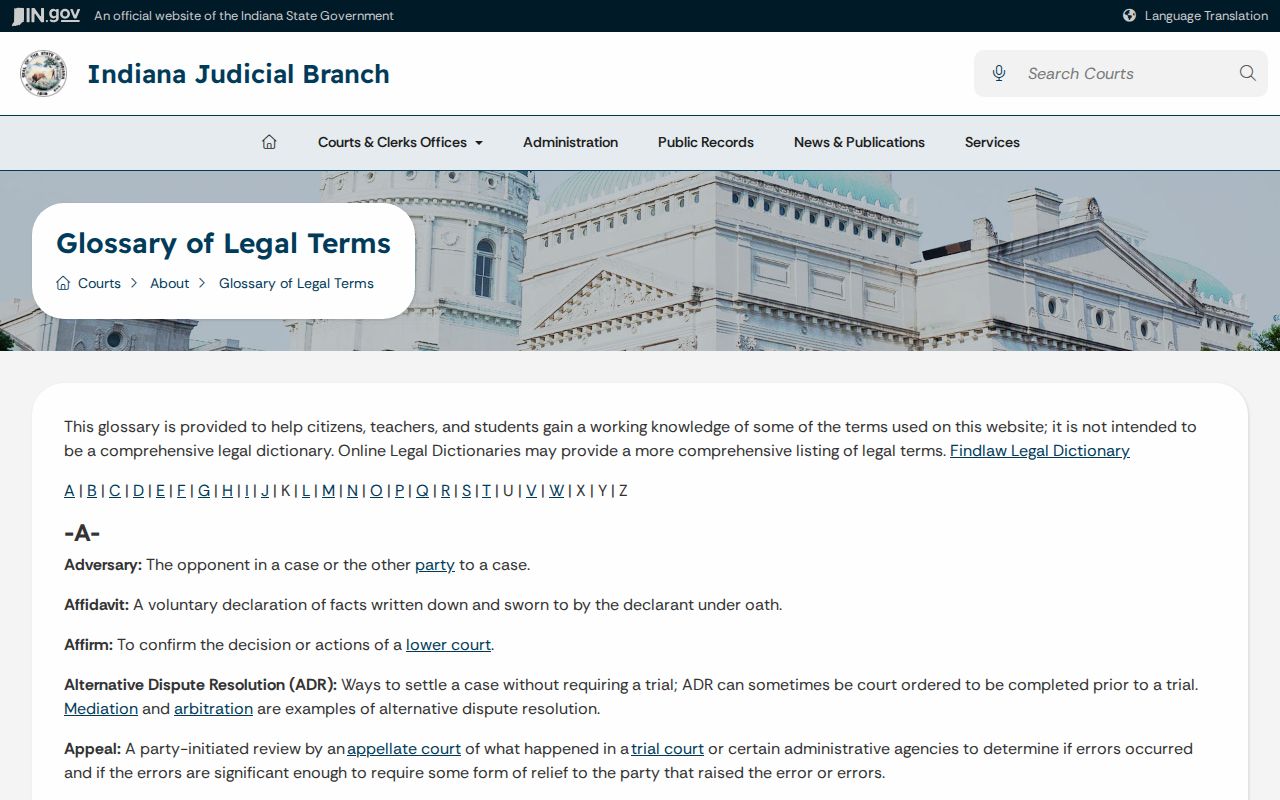 Fillmore court docket and Chronological Case Summary glossary