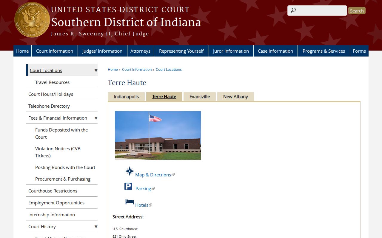 Greencastle court docket federal division serving Putnam County