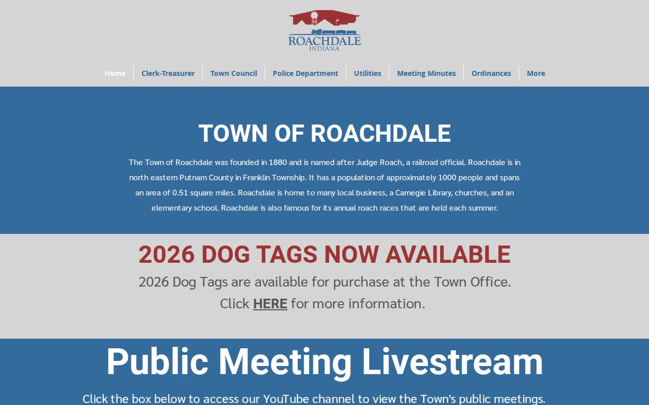 Roachdale town office records distinguished from Roachdale court docket records